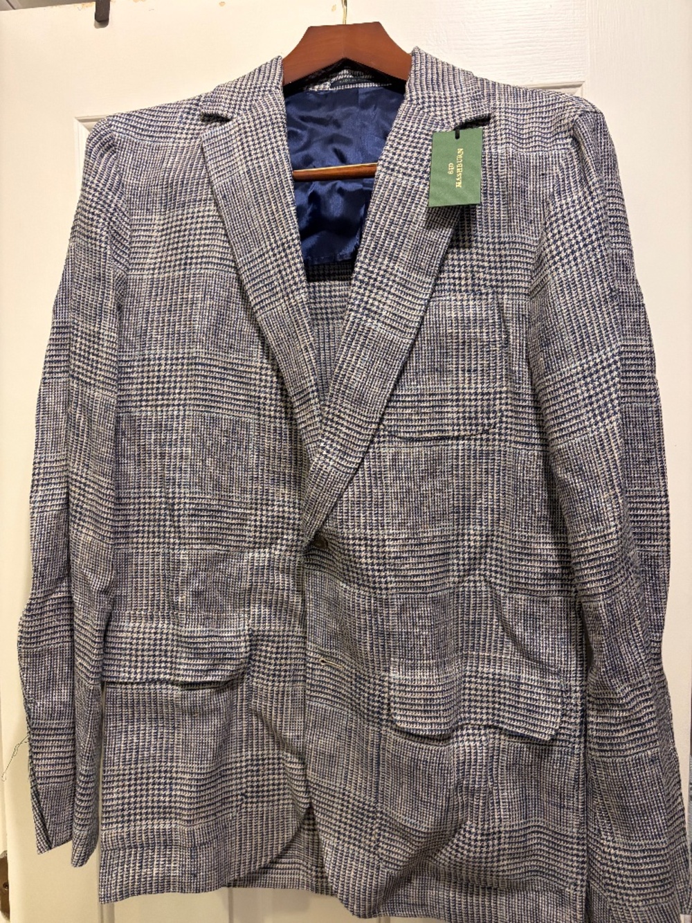 Sid Mashburn- Ghost Blazer - Navy/Bone/Seaglass Hopsack - 48R -NWT